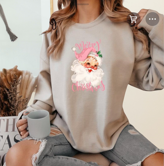 Merry Christmas Vintage Santa Sweatshirt, Retro Christmas Shirt, Vintage Christmas Shirt