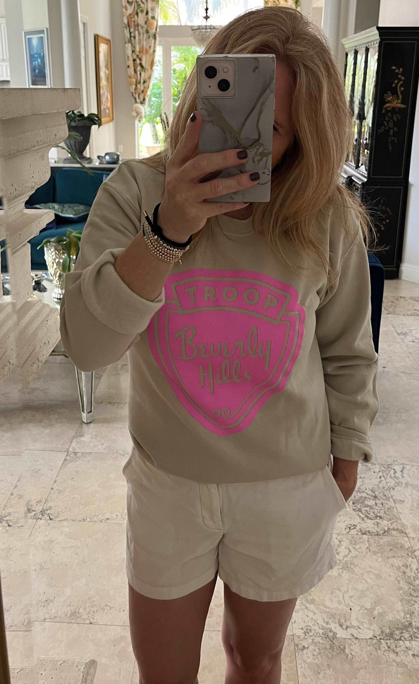 Troop Beverly Hills Khaki Sand Sweatshirt Pullover, no more patches shirt
