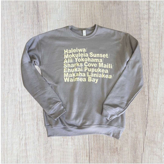 Hawaiian Surf Spots Shirt, Hawaiian Souvenir Shirt, Surf School Hawaii Sweatshirt