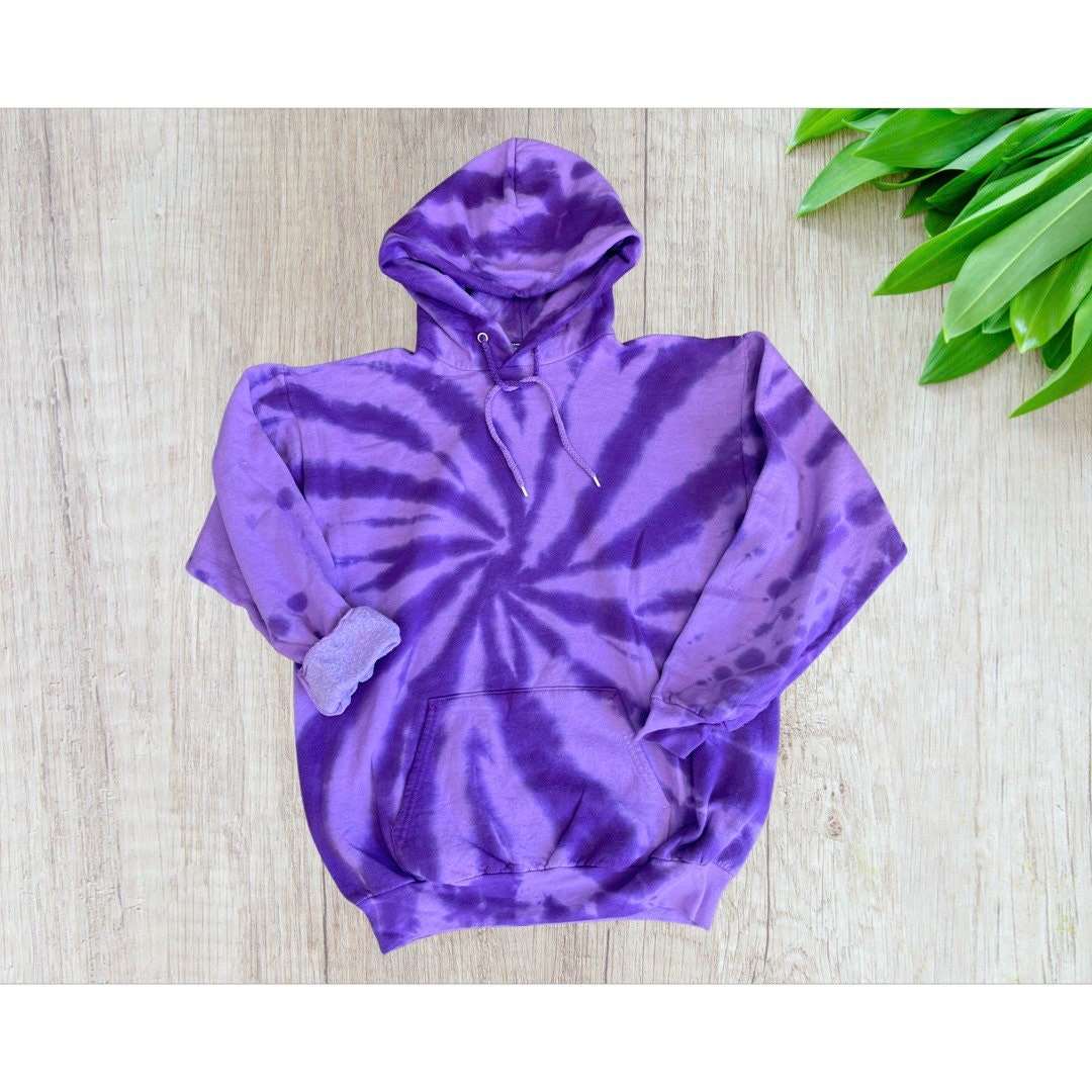 Purple Amethyst Tie Dye Hoodie Lavender Swirl Unisex Fit
