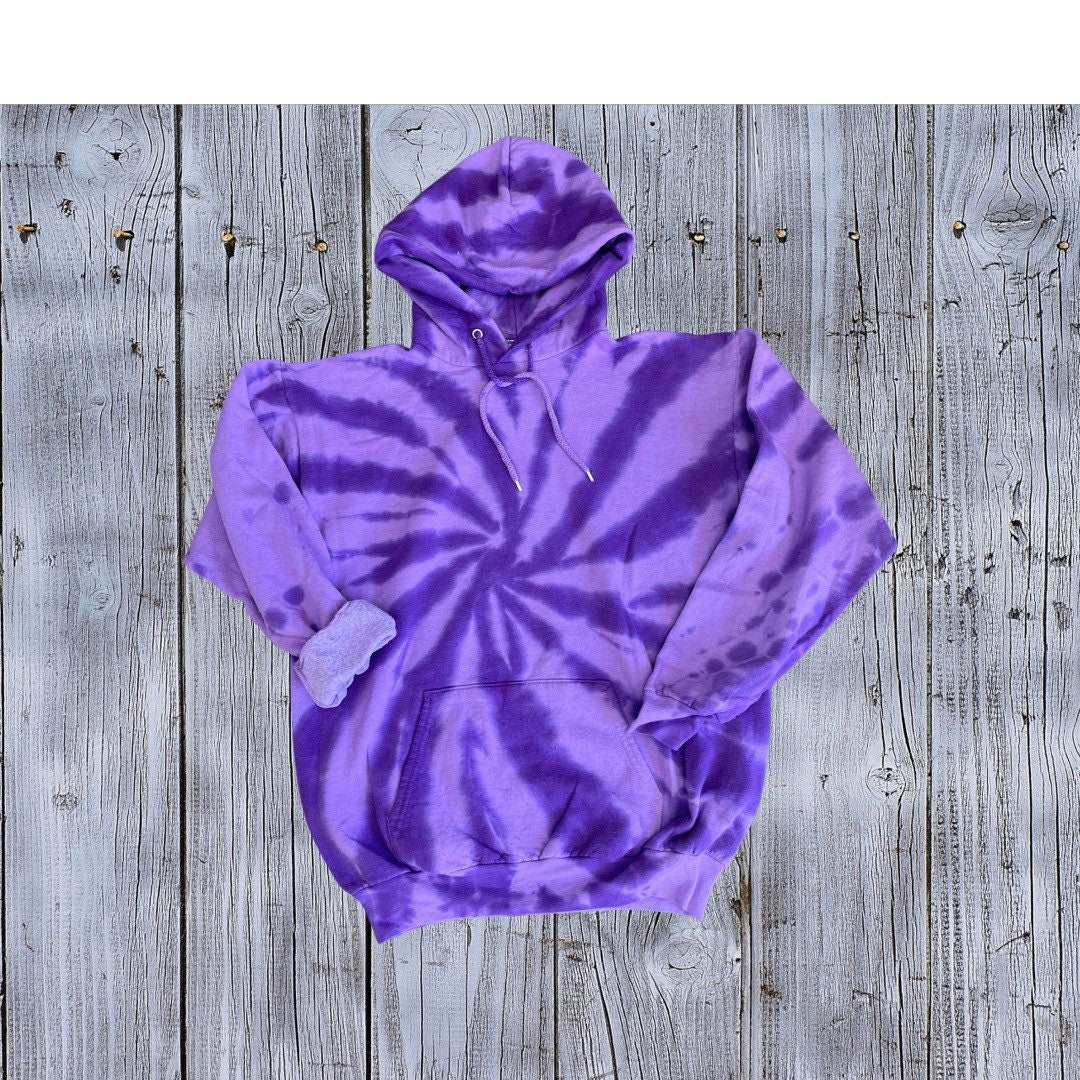 Purple Amethyst Tie Dye Hoodie Lavender Swirl Unisex Fit