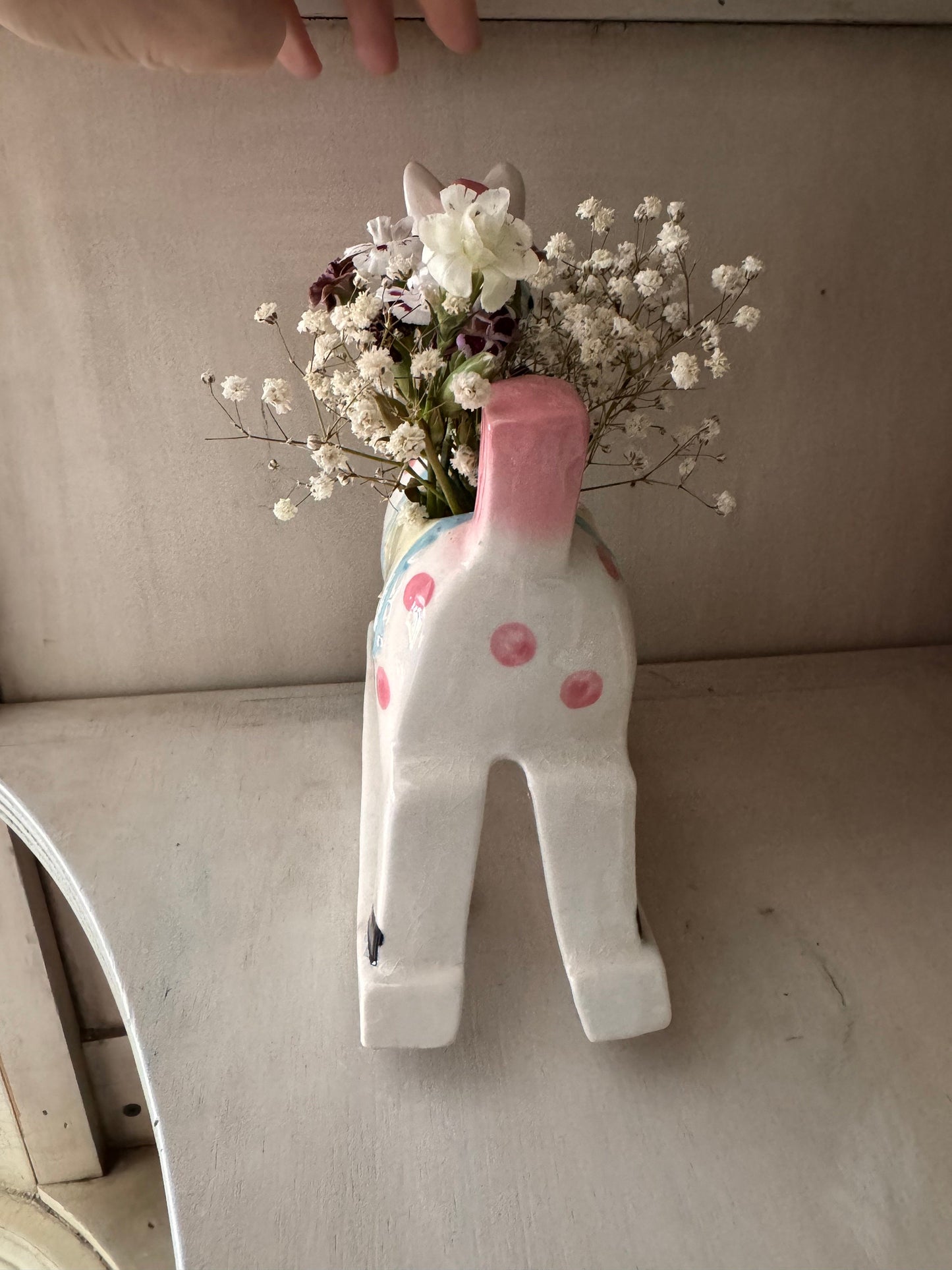 Vintage Rocking Horse Planter Gift Cute Baby Gift Planter One of a Kind Baby Gift Succulent Planter Floral Vase for Baby