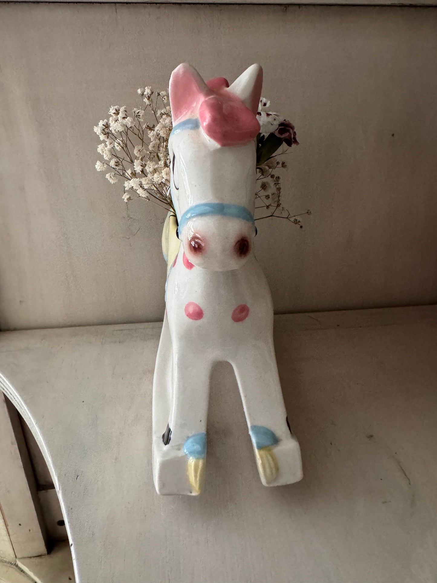 Vintage Rocking Horse Planter Gift Cute Baby Gift Planter One of a Kind Baby Gift Succulent Planter Floral Vase for Baby