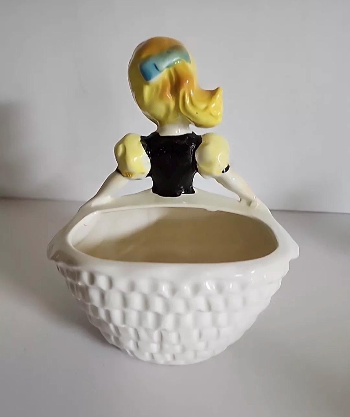 Nursery Rhymes Napco vase planter Babies Room Vintage Decor Three Planters Goldilocks Miss Moffet Rare Colkectible Nursery Baby Gift