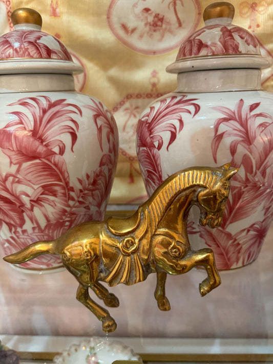 Brass Horse Collectible Brass Figure Vintage Drassage Horse