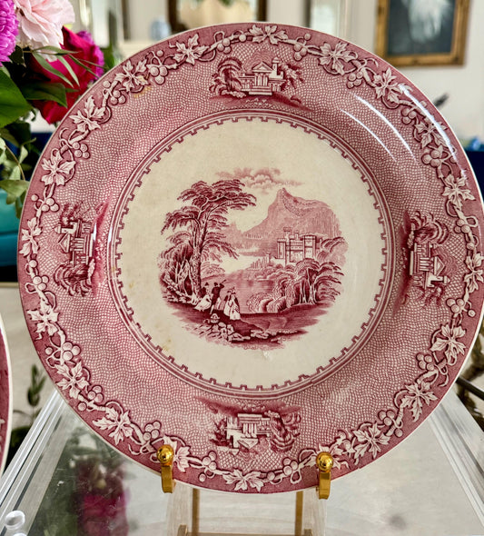 Jenny Lind pink cream plates