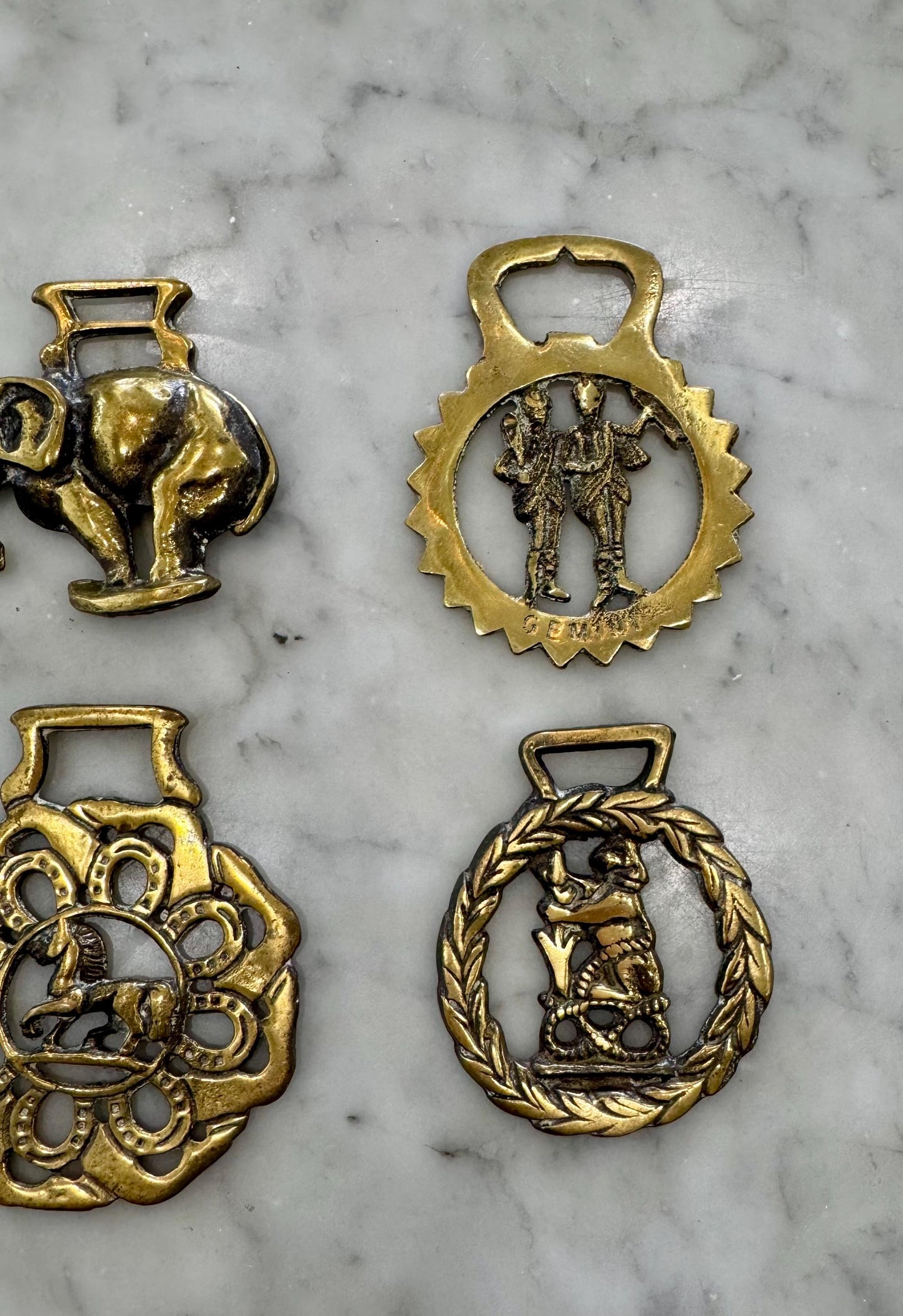 Horse Brass English Saddle Brass Medallions Vintage Horse Brass made in England