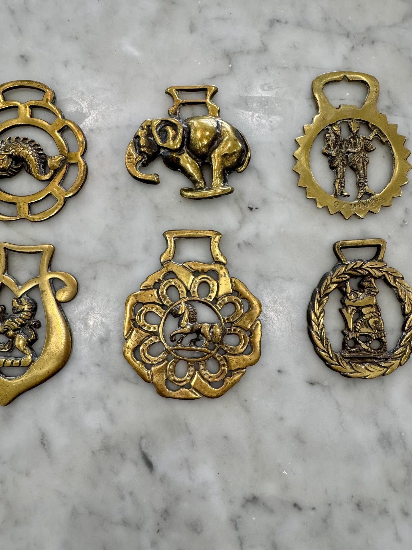 Horse Brass English Saddle Brass Medallions Vintage Horse Brass made in England