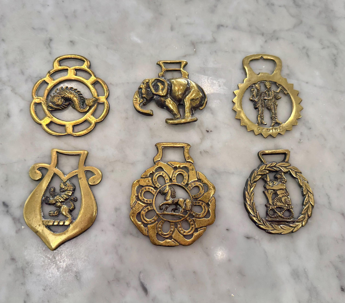 Horse Brass English Saddle Brass Medallions Vintage Horse Brass made in England
