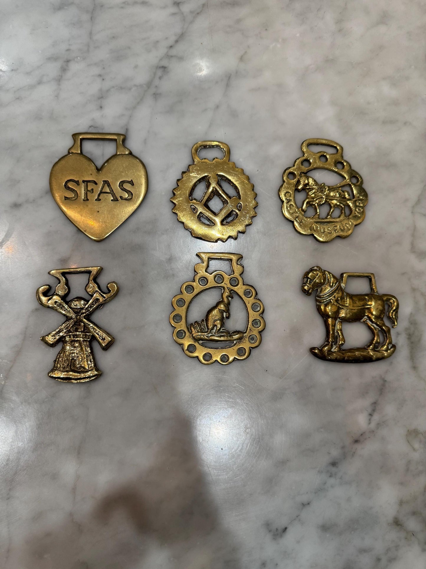 horse brass for saddles and good luck vintage horse medallions