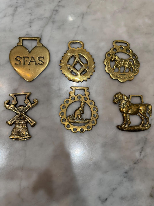 Horse Brass English Saddle Brass Medallions Vintage Horse Brass made in England