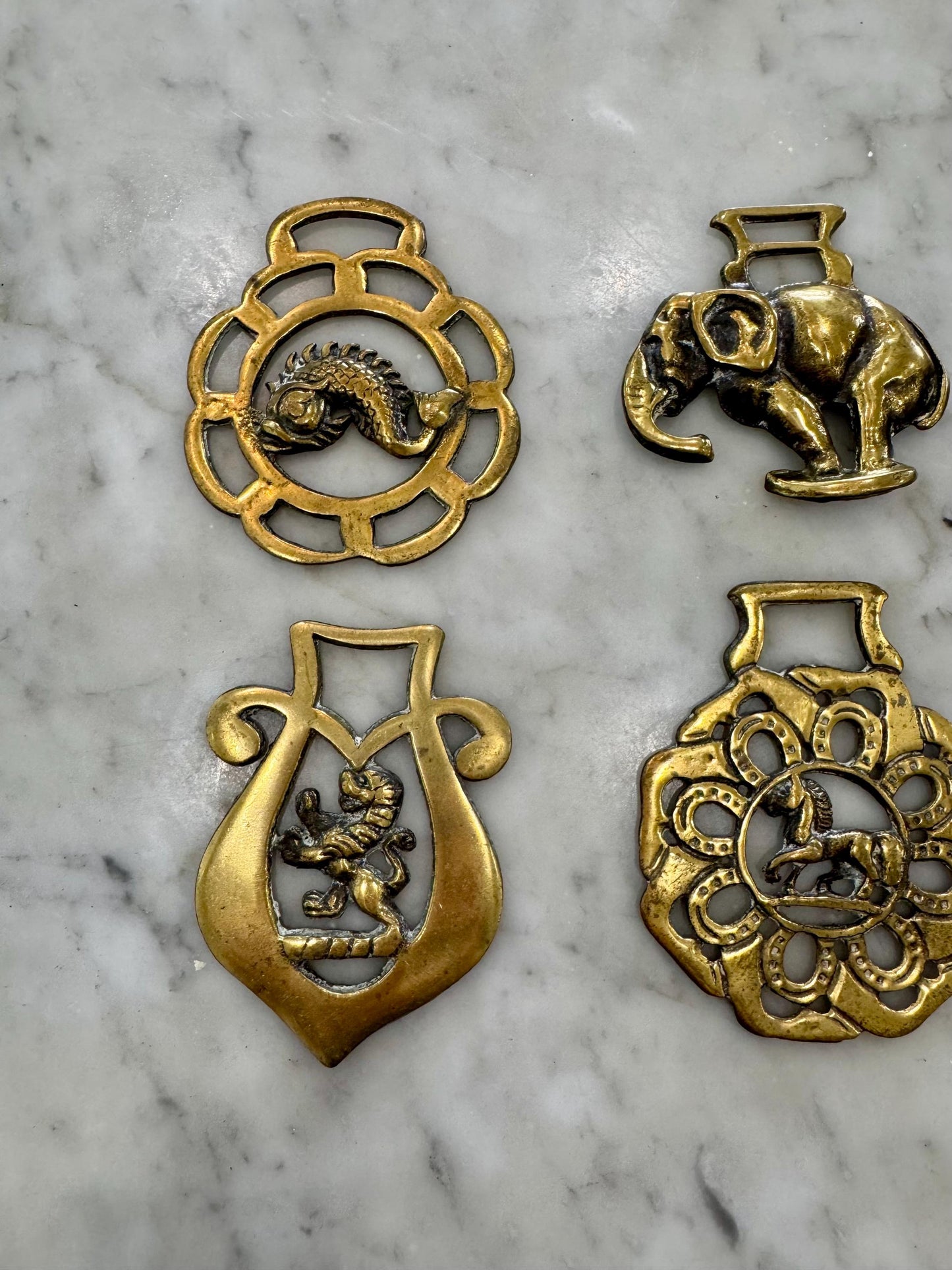 Horse Brass English Saddle Brass Medallions Vintage Horse Brass made in England