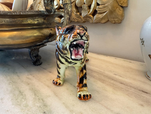 Tiger Vintage Japanese Porcrlain Tiger Figurine