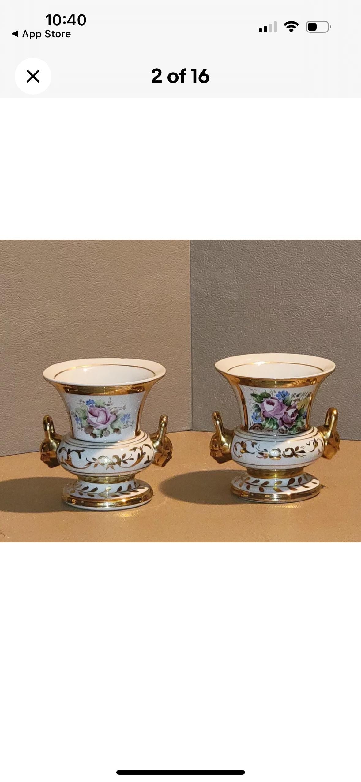 Vases Urns Pair Floral Vintage Asian with handles Tablescape Vintage Collectibe Wong Lee Chelsea House Asian Hand Painted Vases vintage urns