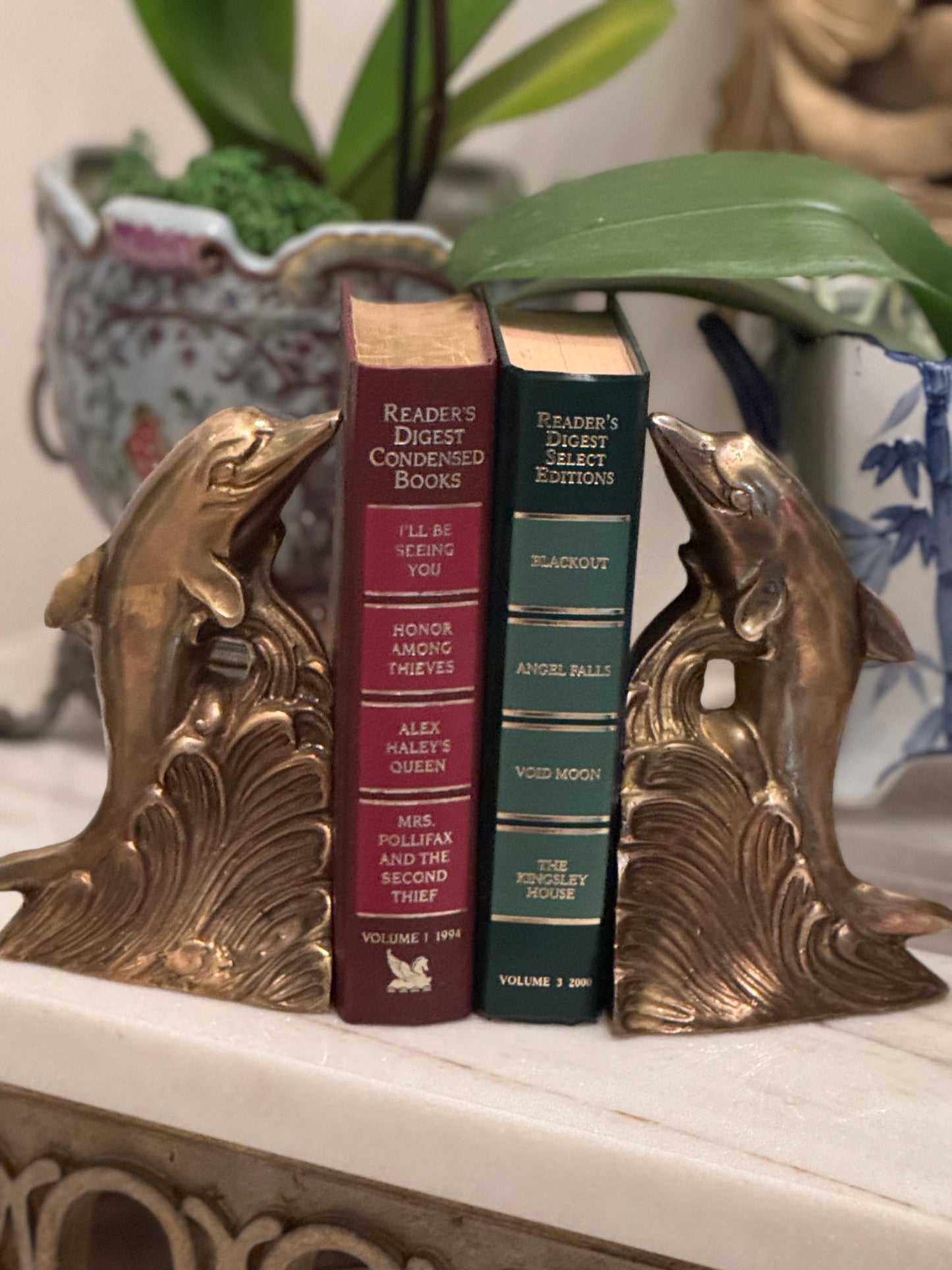 brass dolphin book ends
bookends vintage MCM