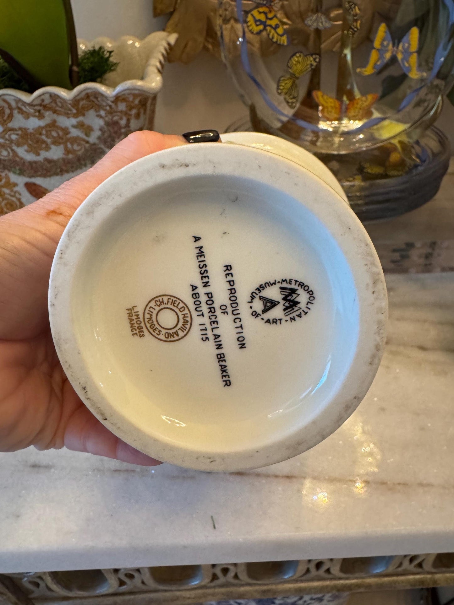 Haviland Limoges Meissen Porcelain White Beaker Vase Metropolitan Museum of Art Vintage