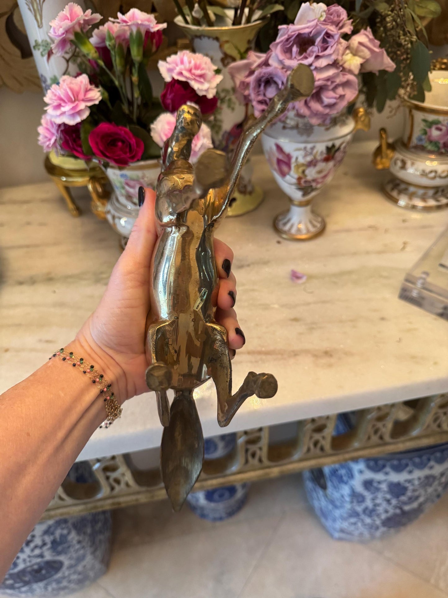 Brass Running Horse Figure Equrstrian Horse lovers MCM brass horse Collectible
