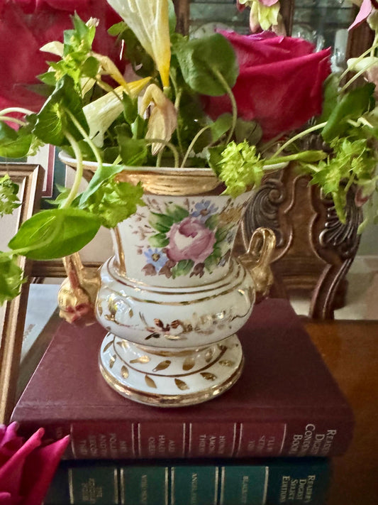 porcelain vase set with gold gilding