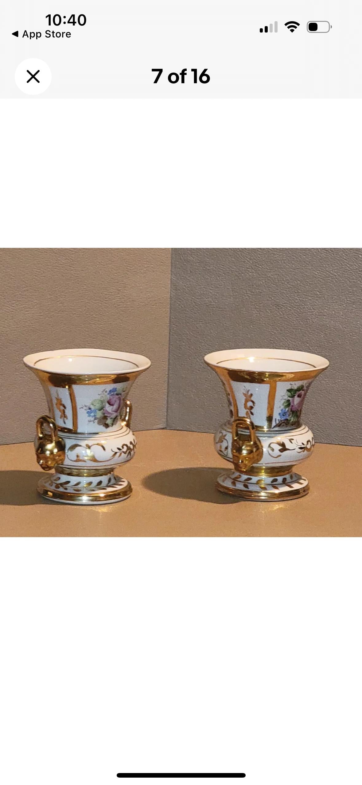 Vases Urns Pair Floral Vintage Asian with handles Tablescape Vintage Wong Lee Chelsea House Asian Hand Painted Vases Charlton Porcelain