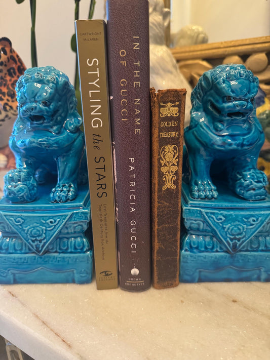 perfect vintage blue foo dogs 8 inches