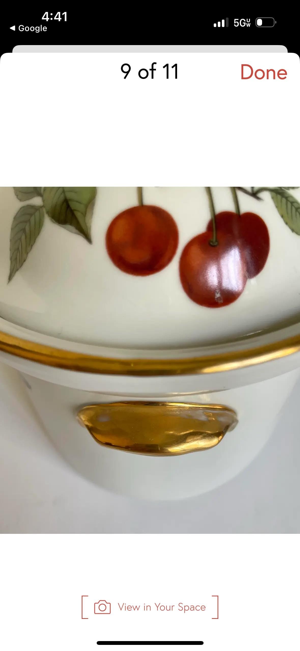 Lidded Casserole Royal Royal Worcester Evesham Pattern Vintage 1961 English China Serving Dish Made in England