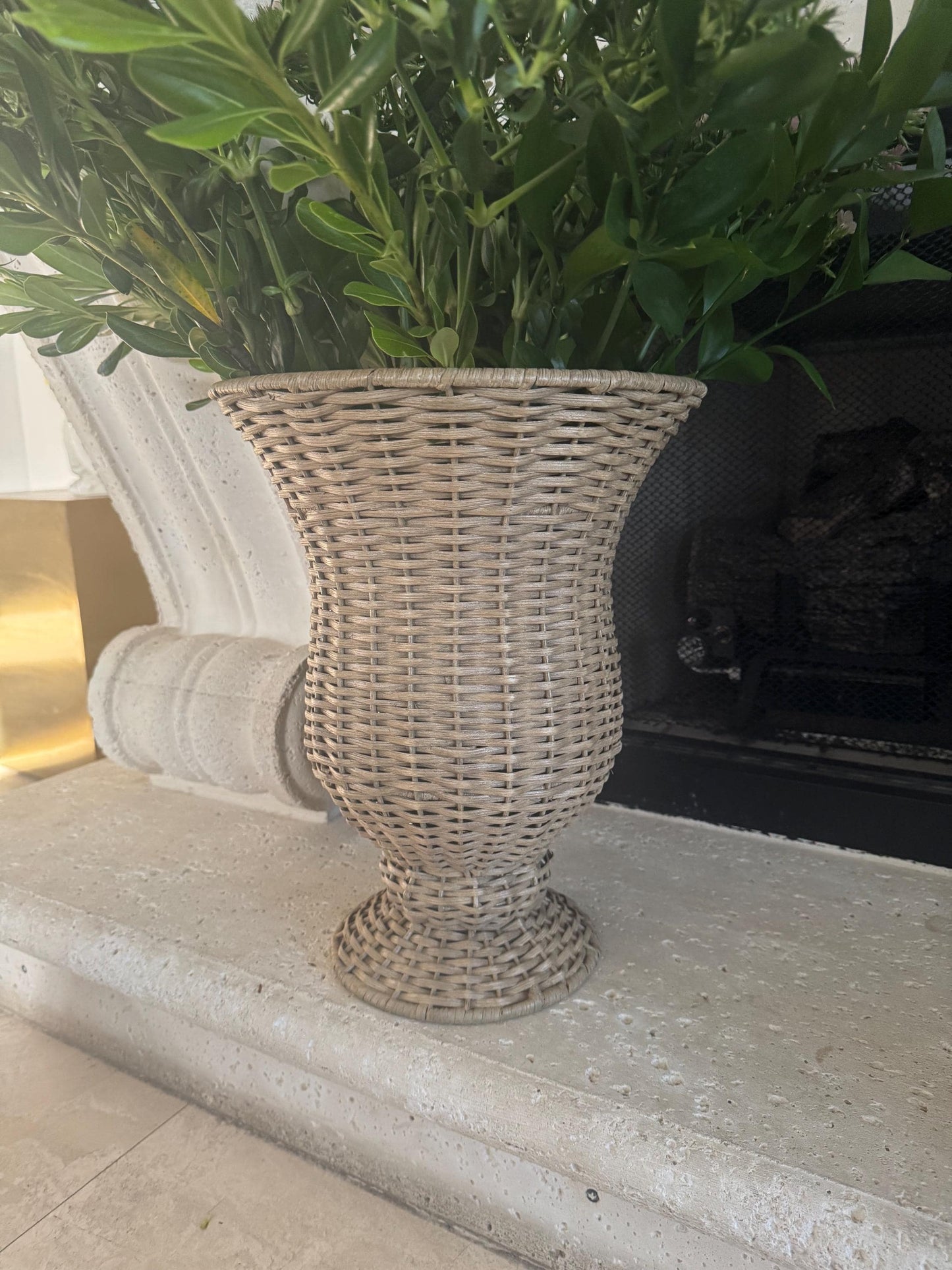 wicker urn tall wicker vase urn