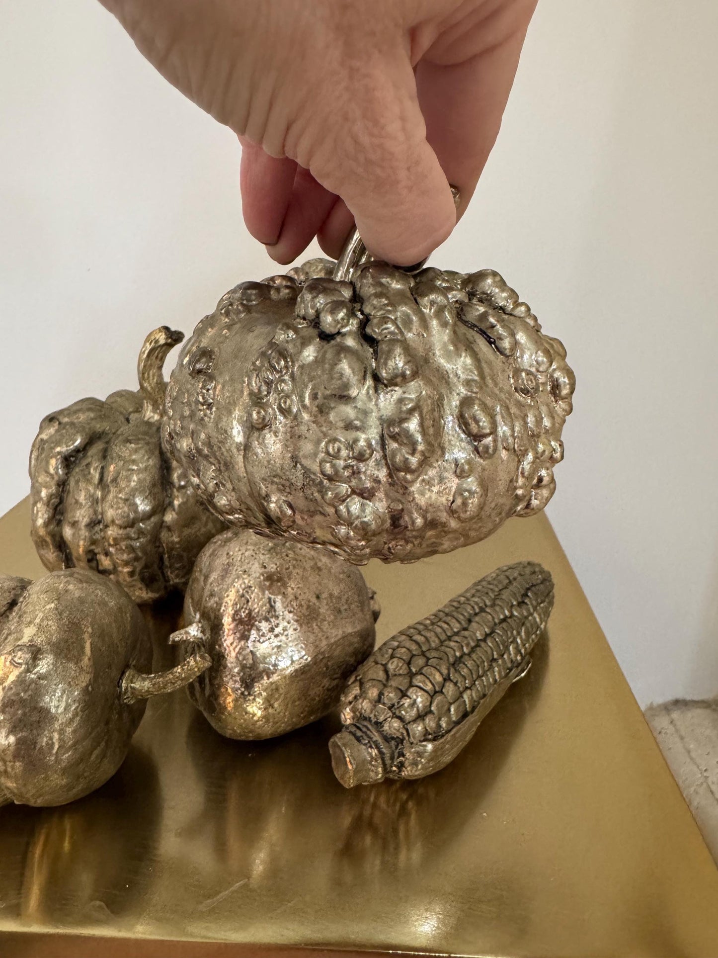 Display Vegetables Silver Plated by Twos Company 1970 Five pieces Vintage Vegtable Figures Fabulous Find