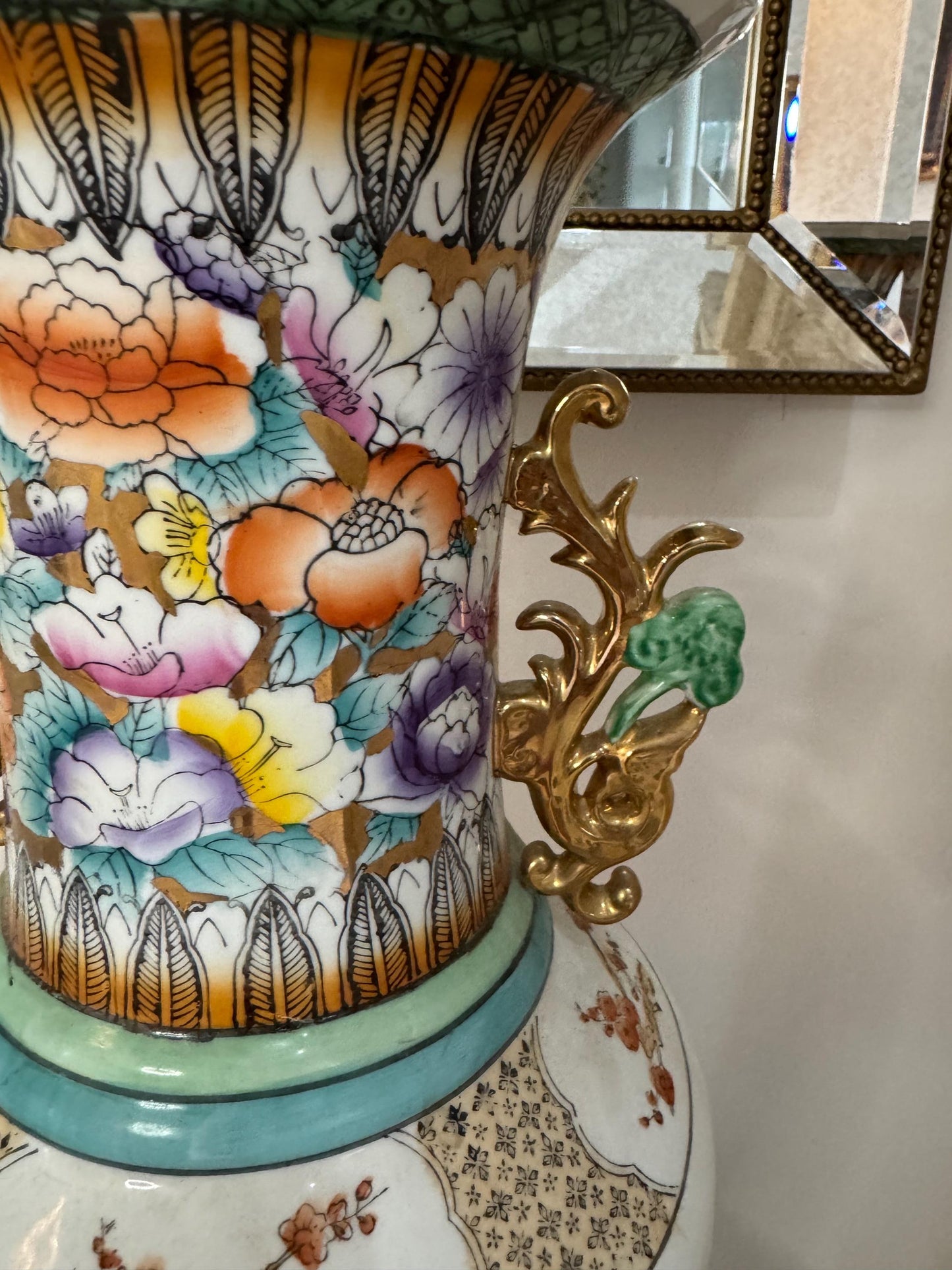 Imari Vase Vintage Asian Floor Vase Mille Fleur Vase