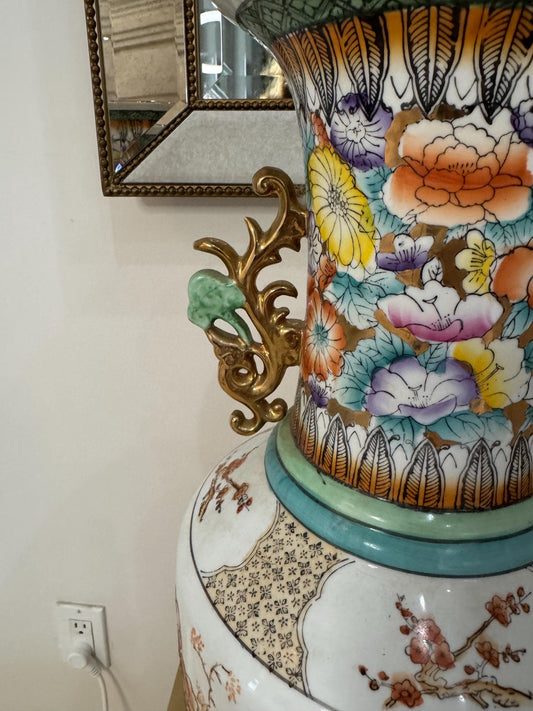 Imari Vase Vintage Asian Floor Vase Mille Fleur Vase