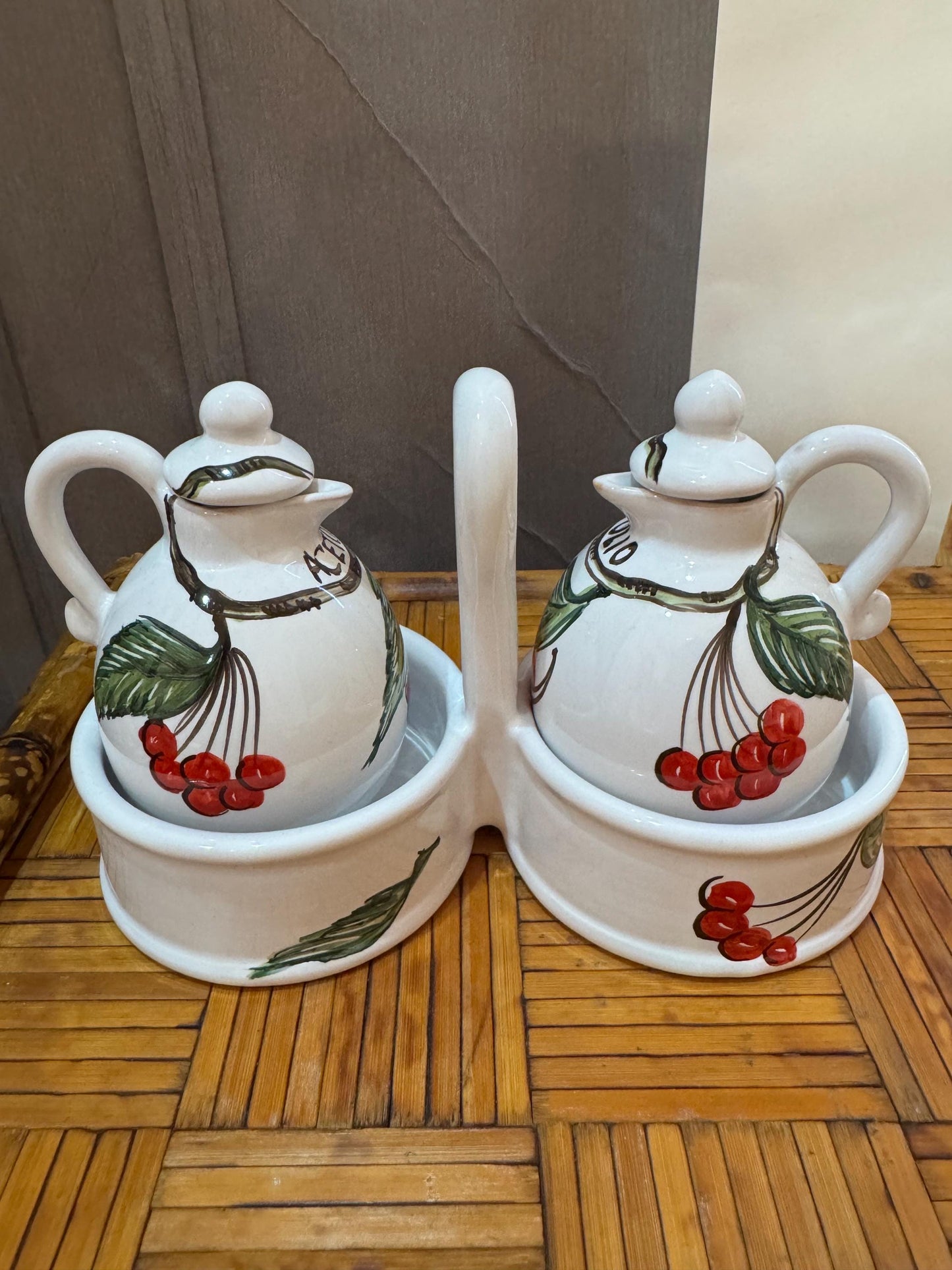 Vintage Italian Oil and Vinegar set Made in Italy by Bellisimo