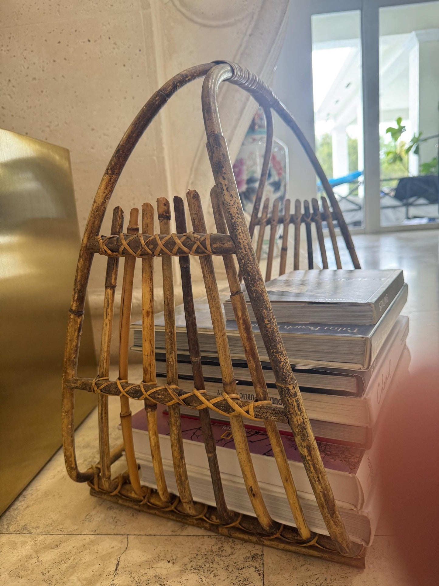 Burnt Bamboo Magazine rack MCM magazine book rack Towel Rack