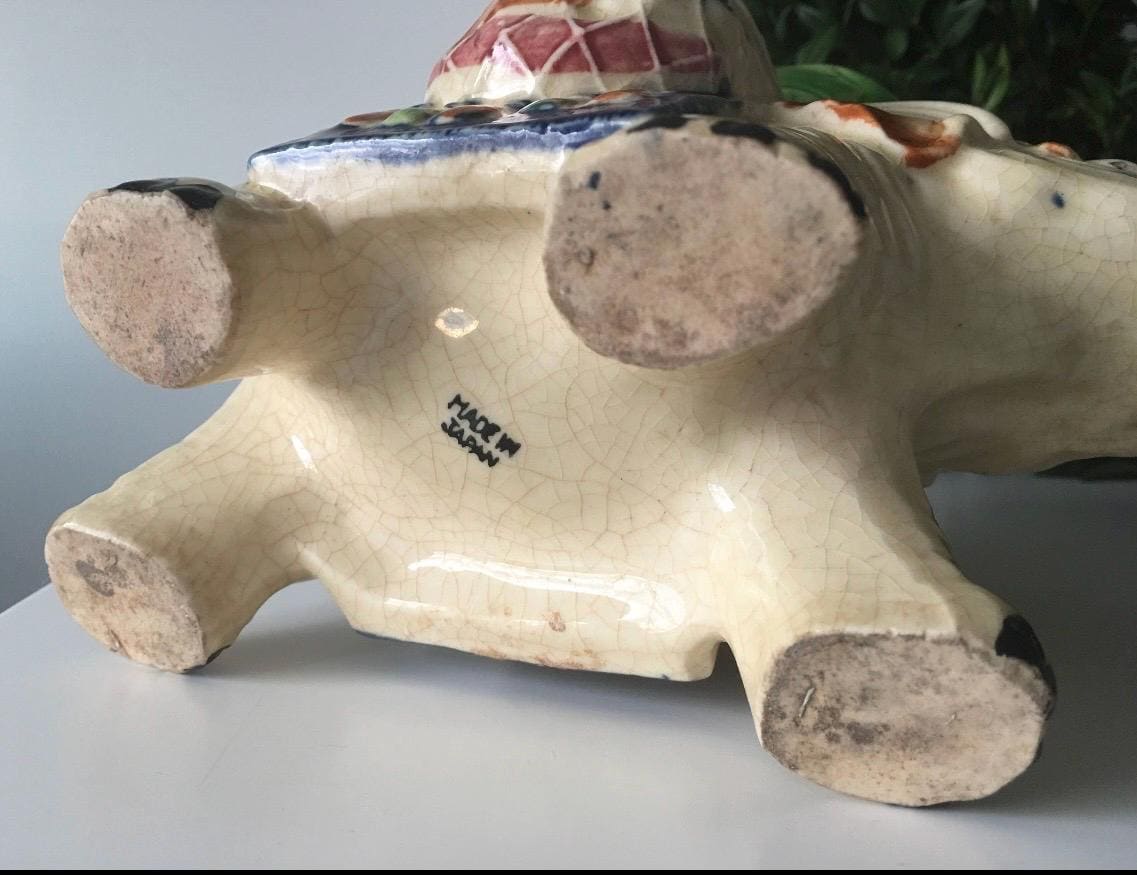 Elephant Planter MCM Ceremonial Elephant from Japan 8 inches