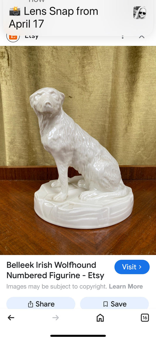 Beleek Irish Wolfhound figurine Limited Edition numbered Irish porcelain