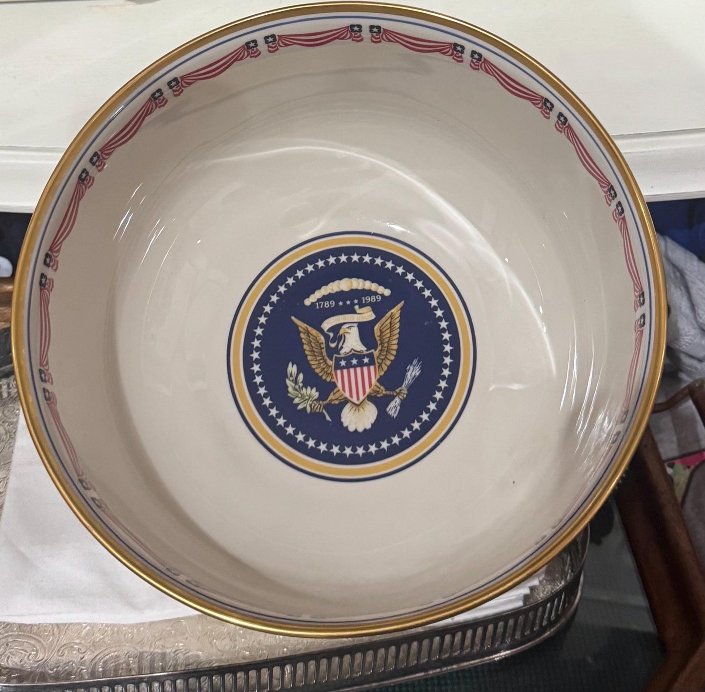presidential historical society porcelain bowl by Pickard numbered