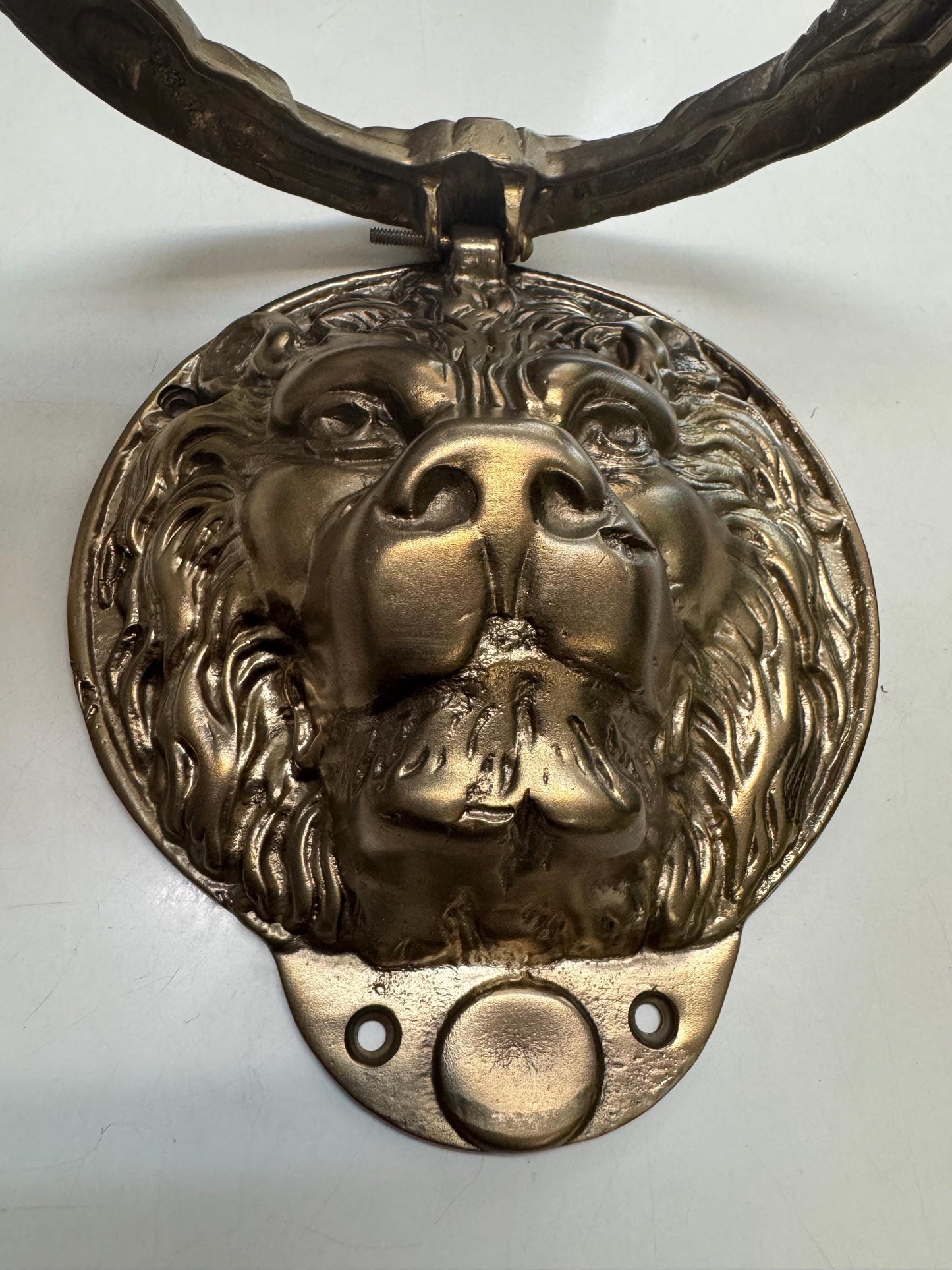 Brass Lion Door Knocker Vintage Large Beautiful Door Hardware