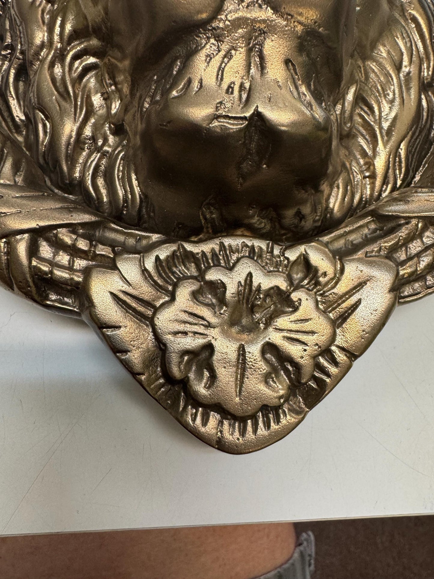 Brass Lion Door Knocker Vintage Large Beautiful Door Hardware