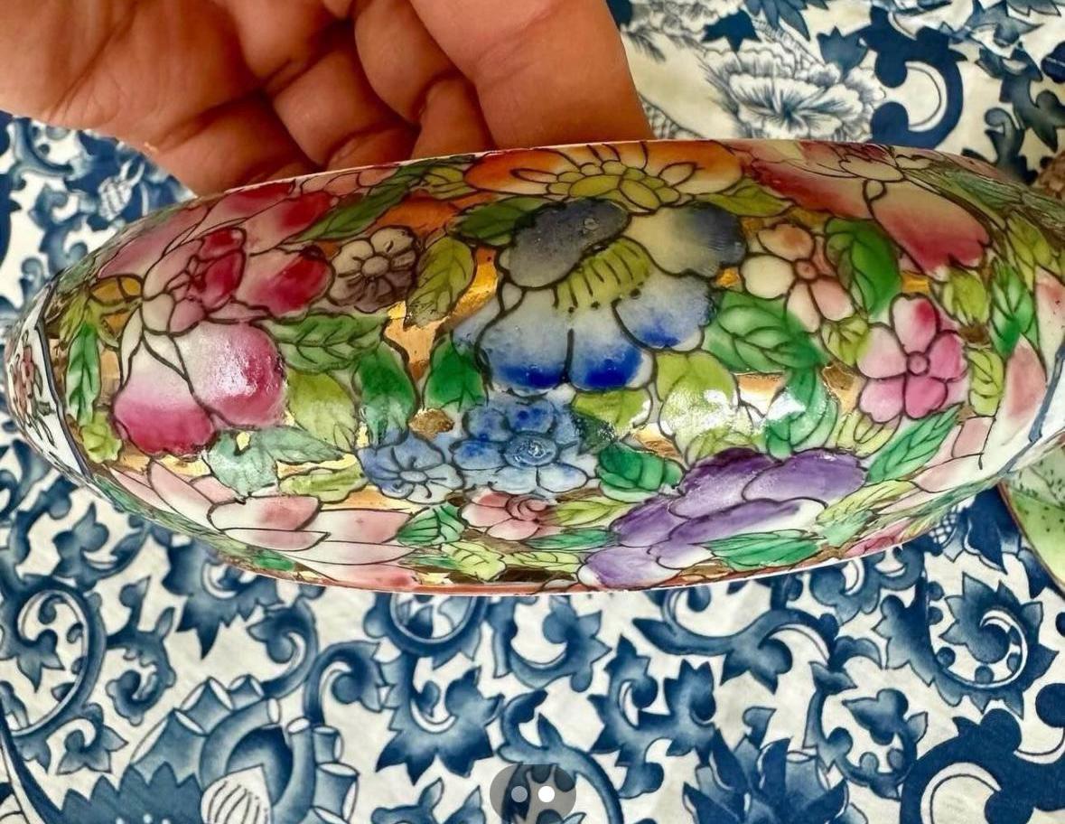 rose famille trinket box