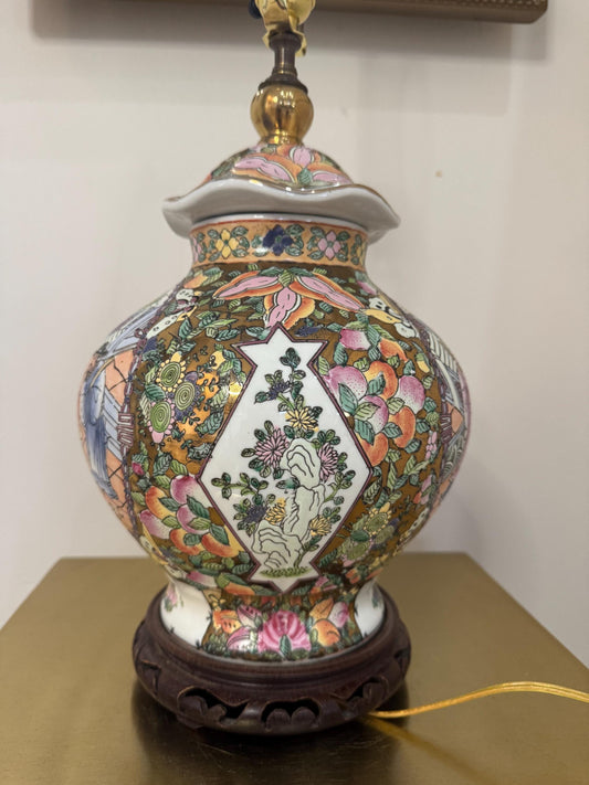 Rose Medallion Lamp Ruffle Ginger Jar Lamp