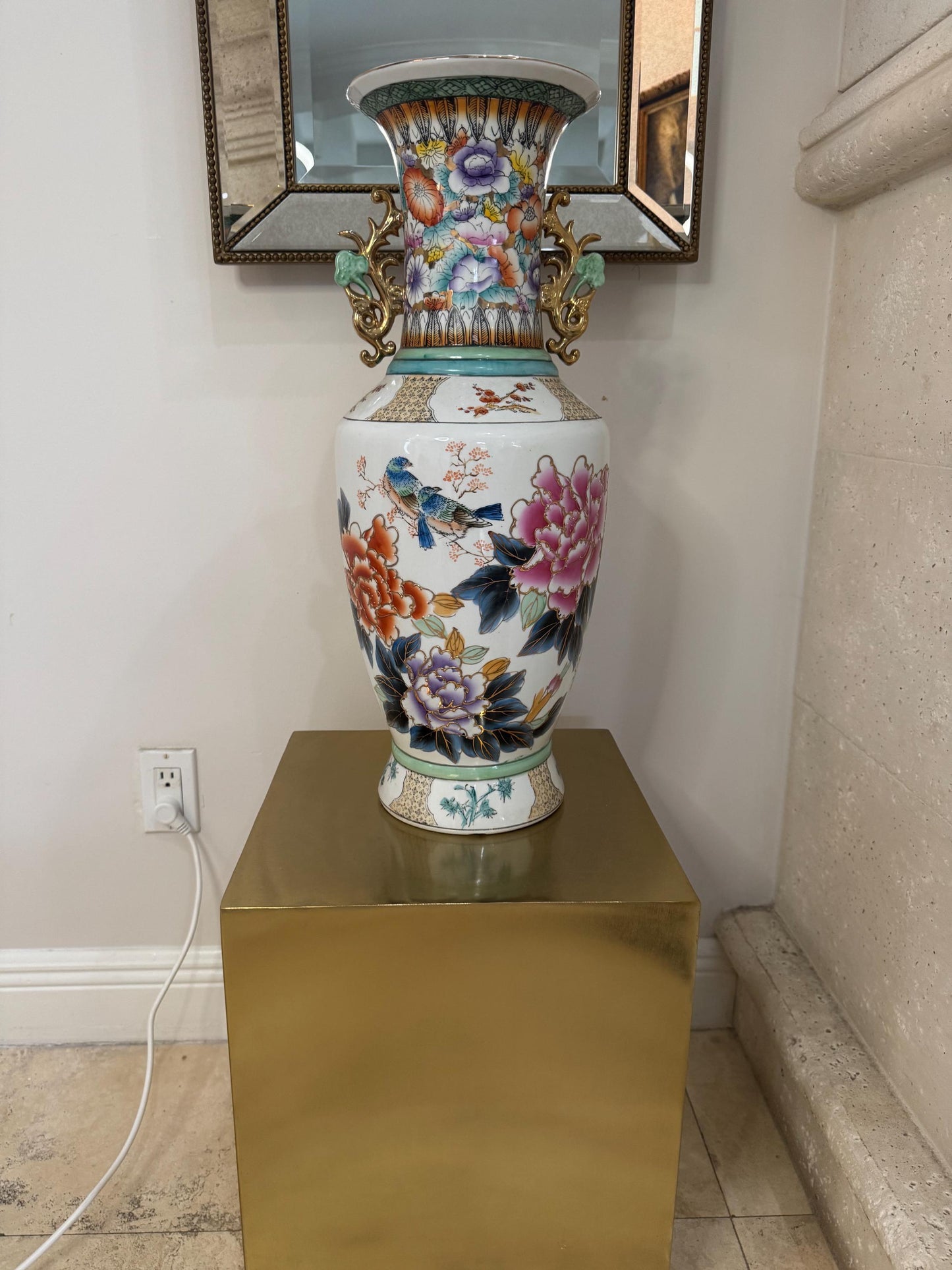 Imari Vase Vintage Asian Floor Vase Mille Fleur Vase