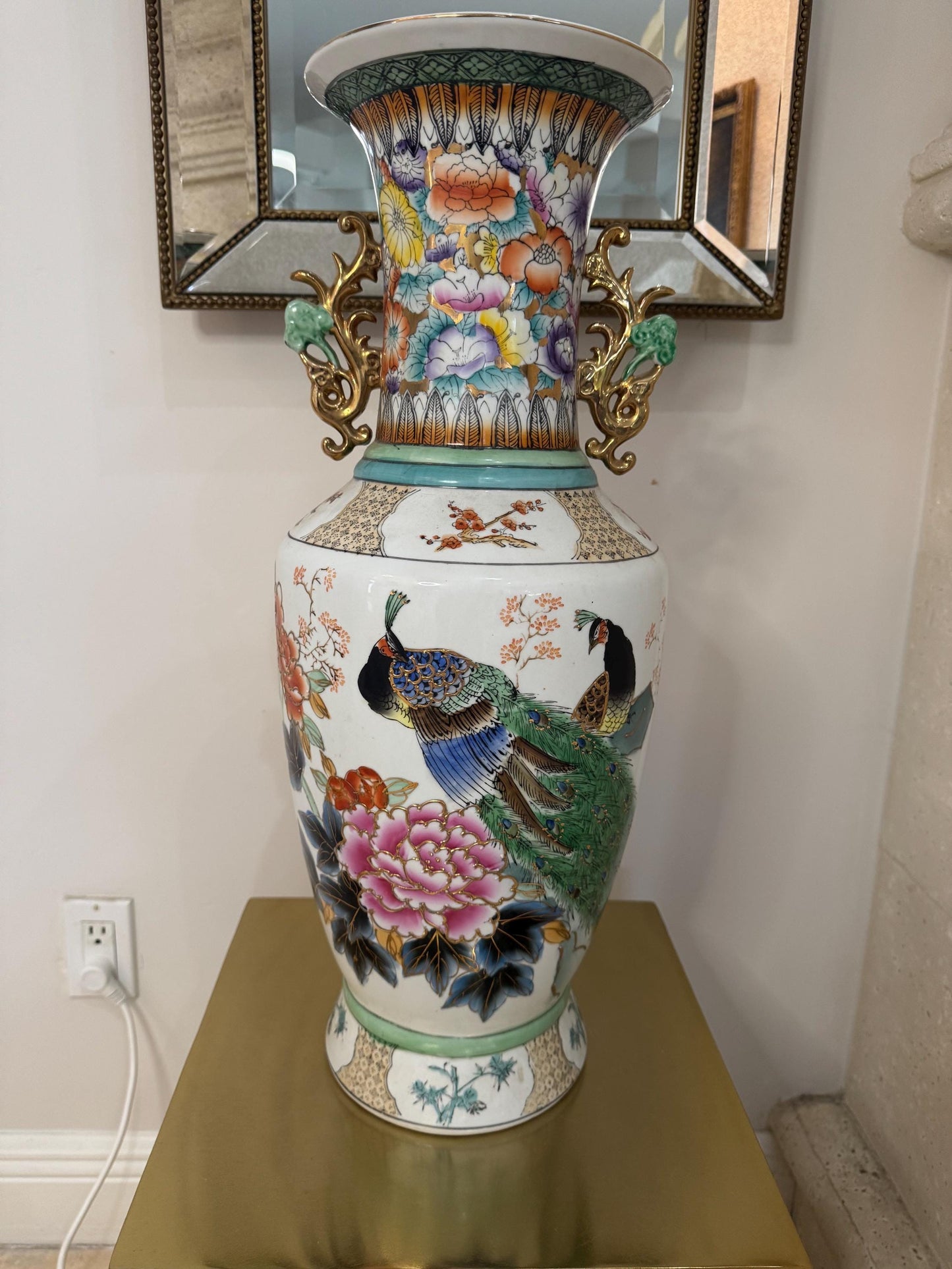 Imari Vase Vintage Asian Floor Vase Mille Fleur Vase