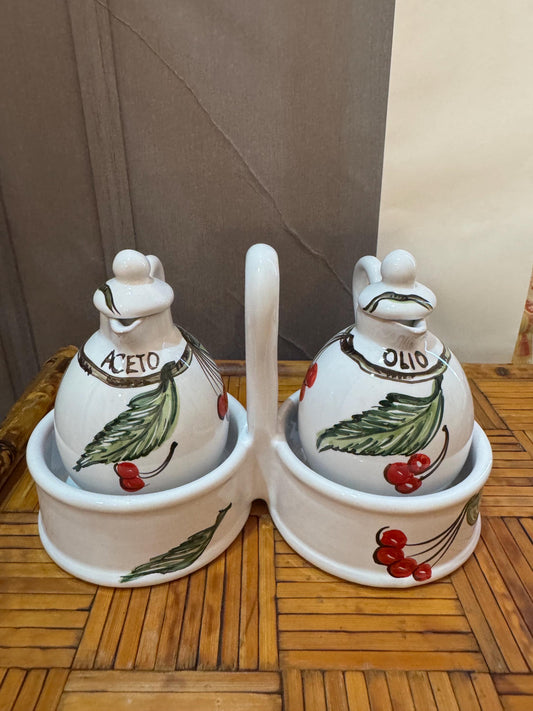 Vintage Italian Oil and Vinegar set Made in Italy by Bellisimo