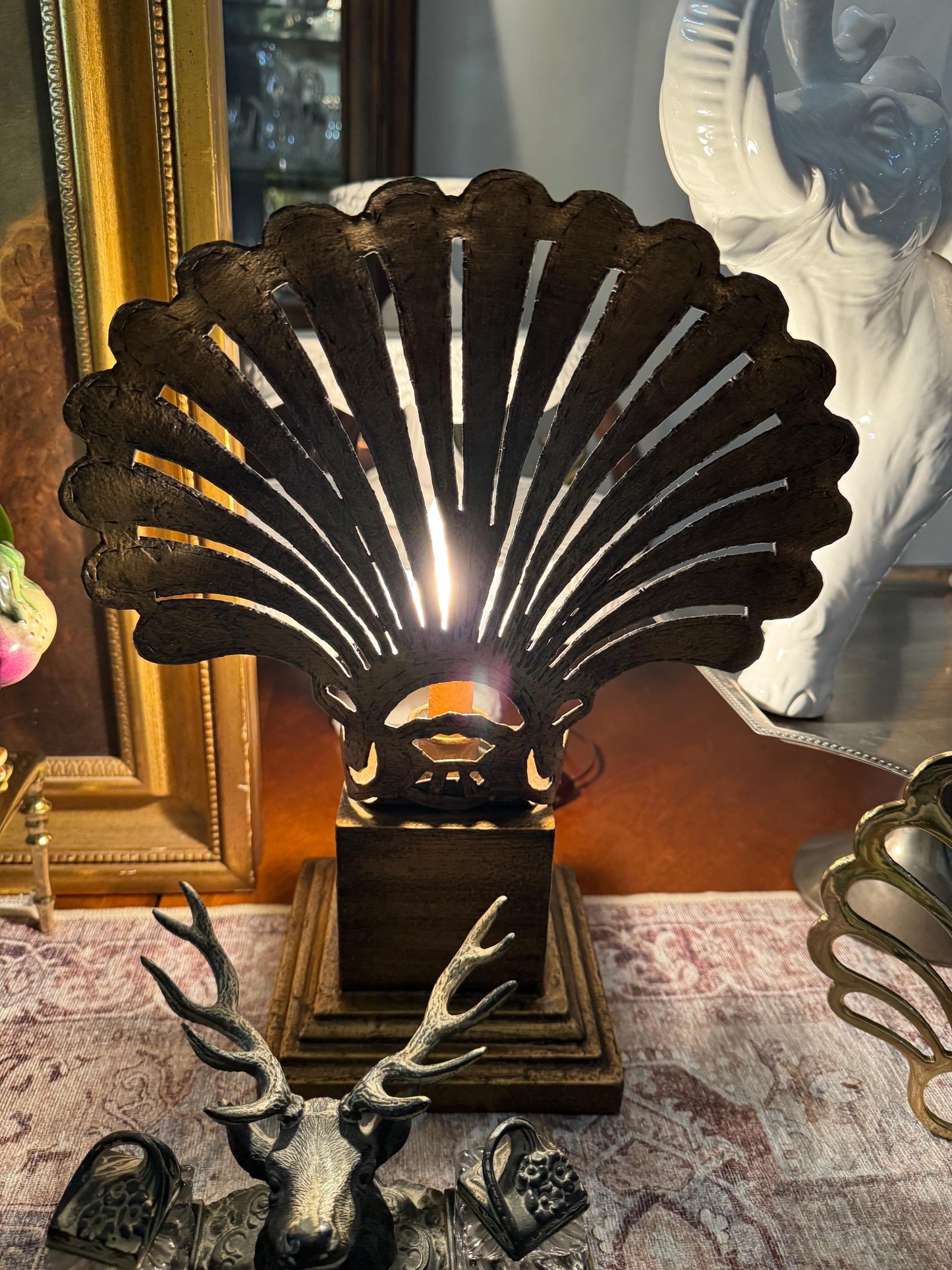 Regency Lamp Brass vintage table lamp Hollywood Regency