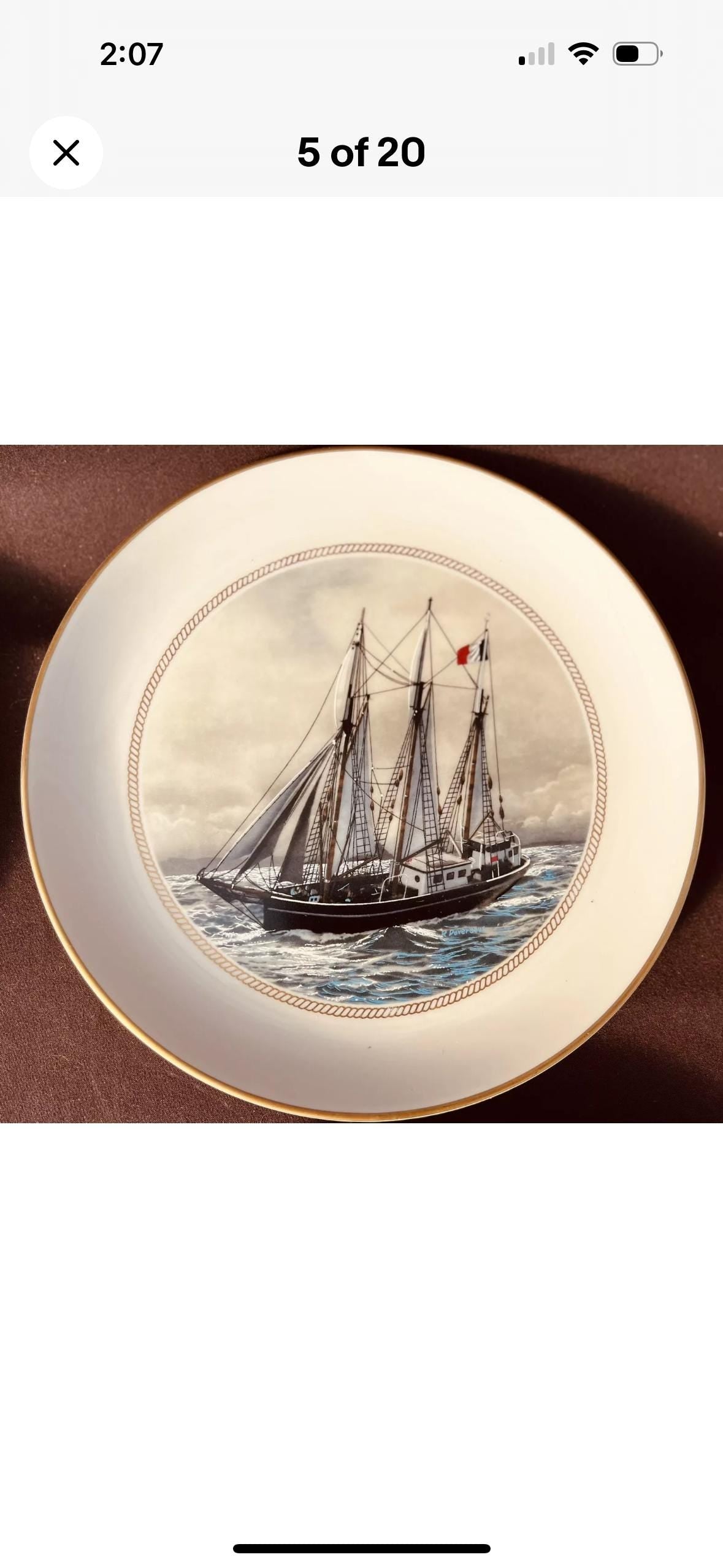 Danbury Ship Plates British Sailing Ships Nautical Plate Wall Coastal Chic Boys Room Decor 9 plates Danbury mint gold edged ship plates