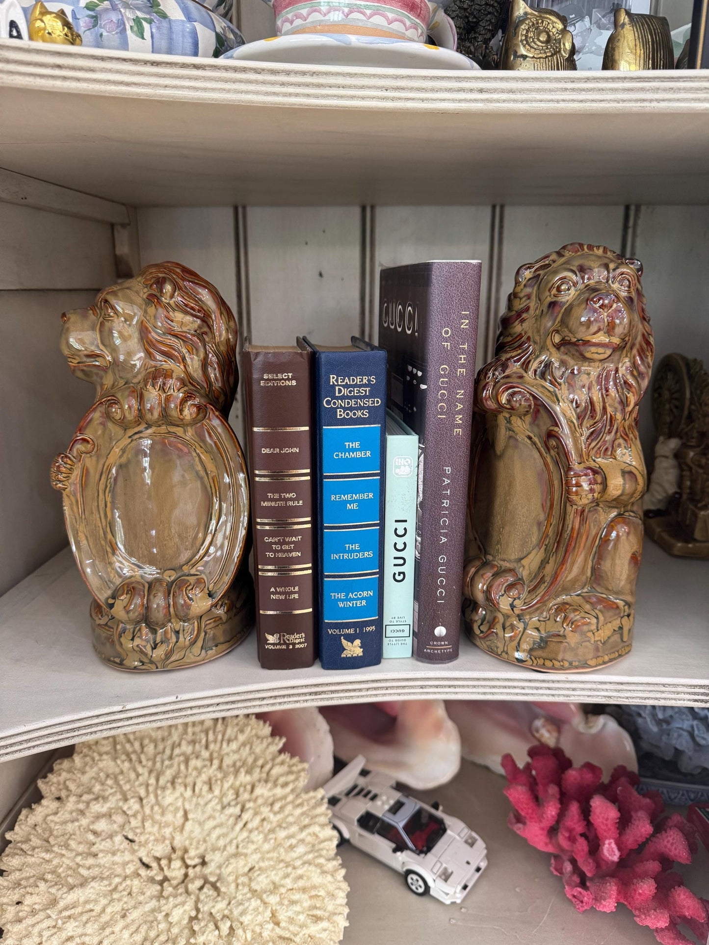 lion Bookends MCM vintage book ends Maximallist Lions