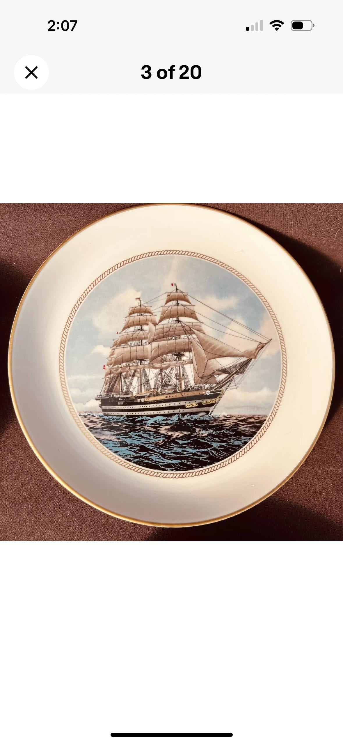 Danbury Ship Plates British Sailing Ships Nautical Plate Wall Coastal Chic Boys Room Decor 9 plates Danbury mint gold edged ship plates