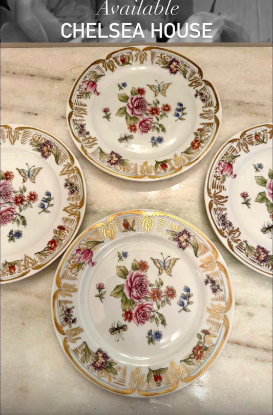 floral butterfly plates