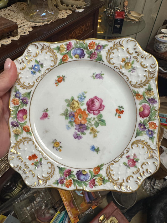 Dresden Royal Flowers Bavaria Schumann Luncheon Plate