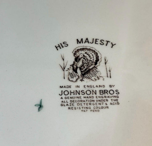 Turkey Platter His Majesty Johnson Sons made England Large Thanksgiving Serving piece