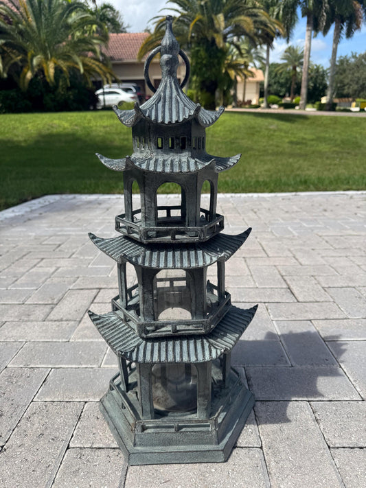 pagoda hurricane lantern glass insert for candle