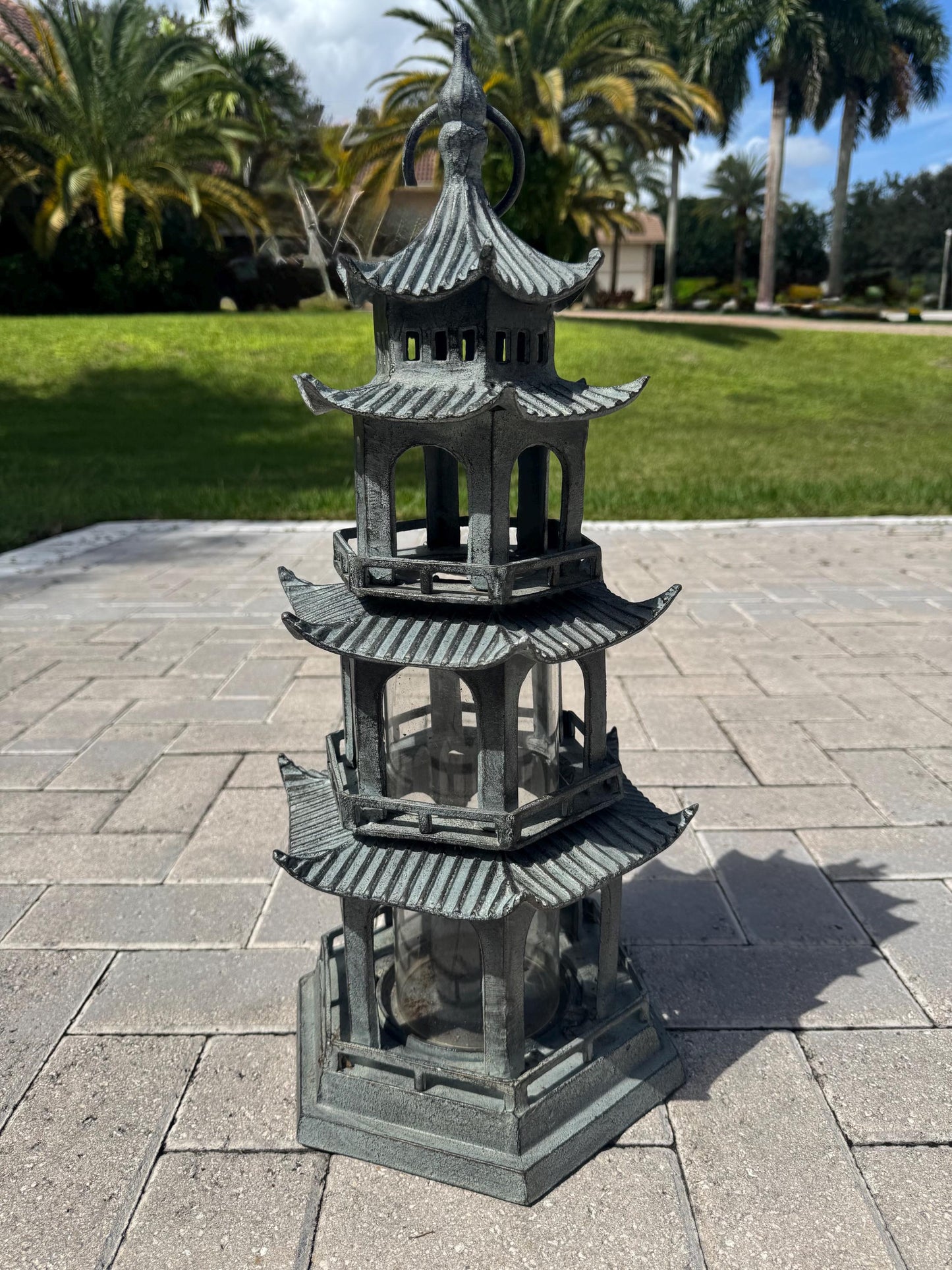 pagoda hurricane lantern glass insert for candle